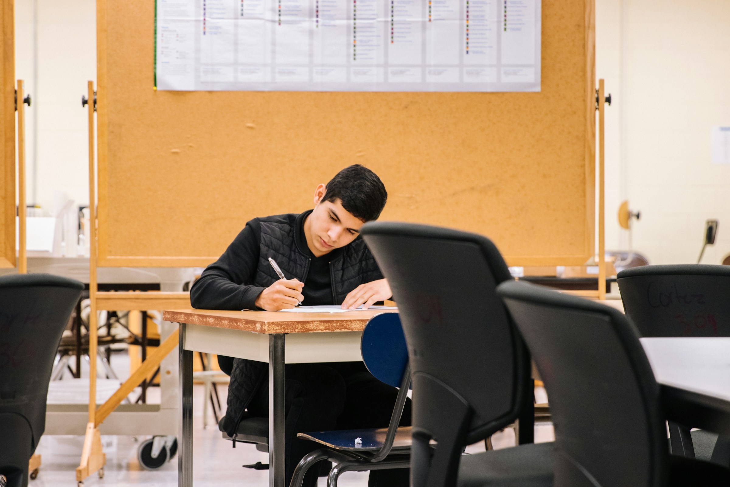Student preparing for AP exams