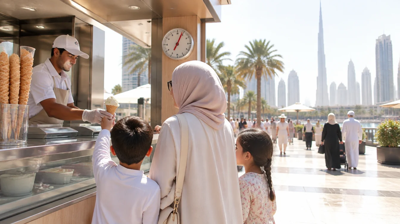Ice cream kiosk on a hot day in Dubai illustrating temperature vs sales data limits