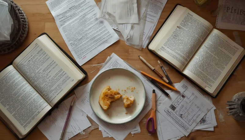 Unfinished homework and closed schoolbooks showing early signs of academic stress in a UAE teenager's routine