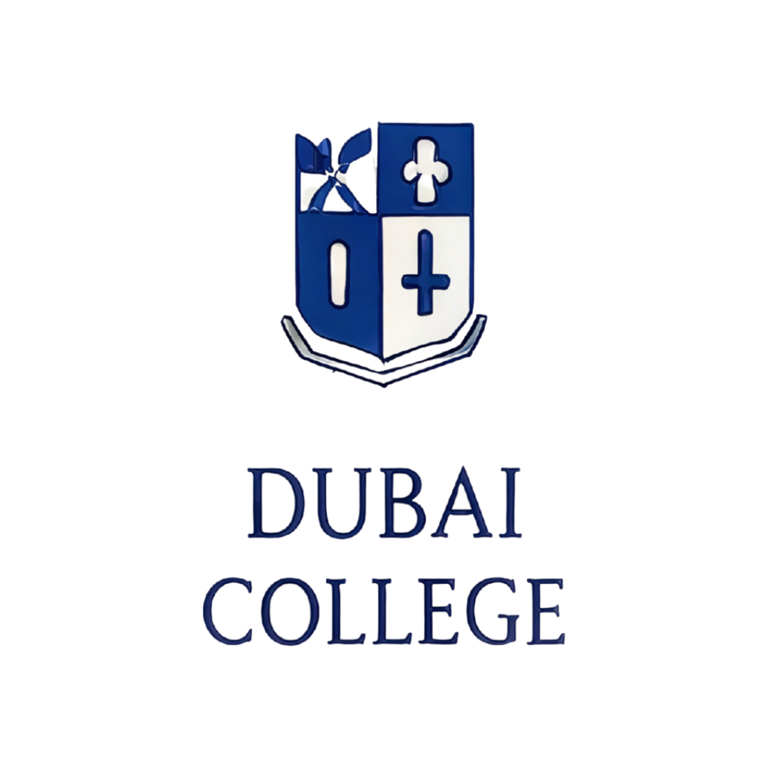 Dubai College logo. Ustaad tutors Dubai College students preparing for IGCSE and A-Level maths, physics, and chemistry.